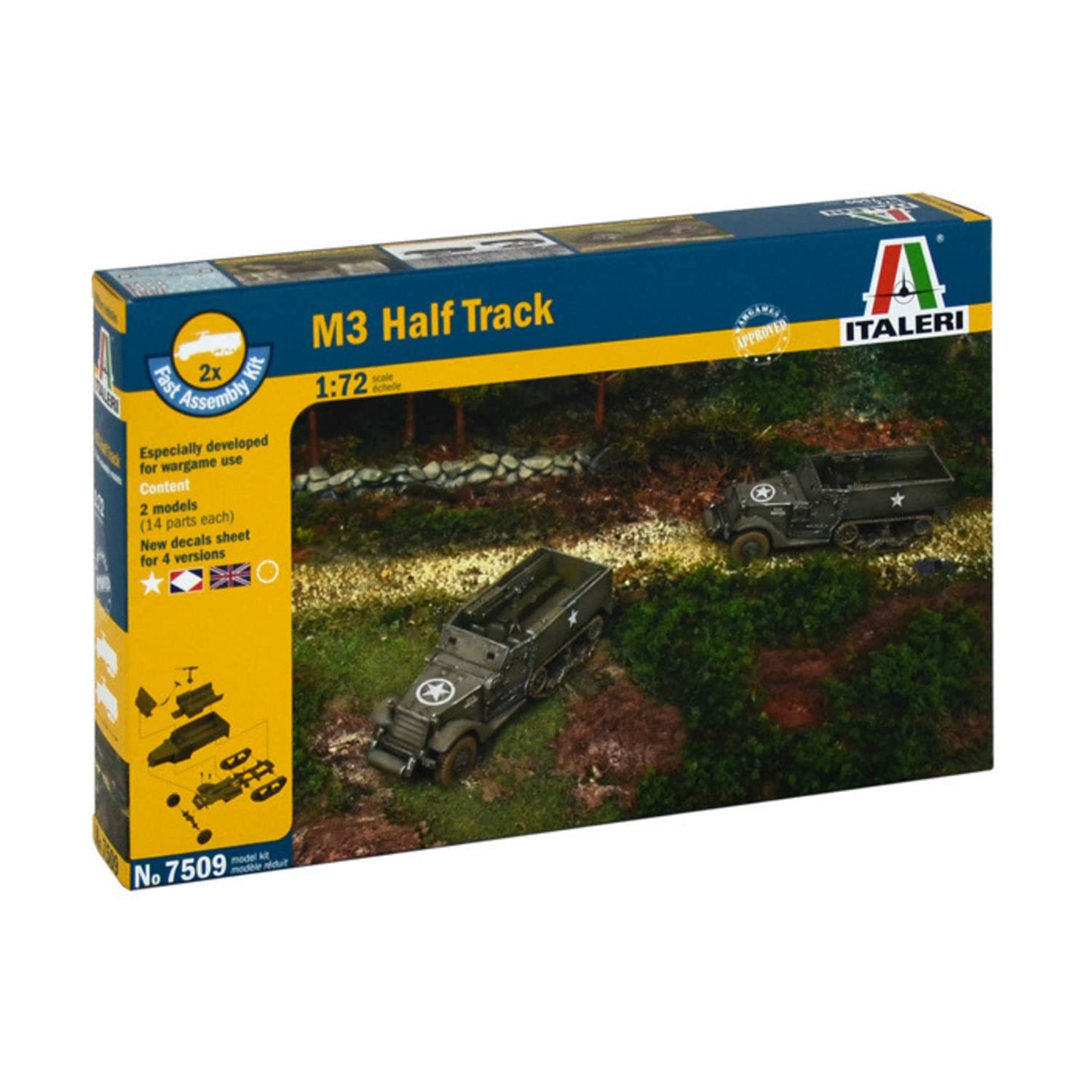 Italeri 1/72 (20mm) M3A1 Half Track (2 x Fast Assembly Kit)