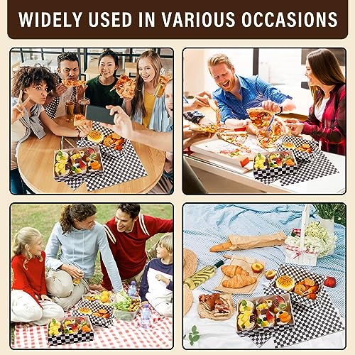 120 Pcs 4Lb Race Car Birthday Party Supplies Checkered Large Paper Food Trays with Disposable Black and White Checkered Paper 4 Corners Pop Up Trays for Racing Party Theater Popcorn Nacho Snack by Dualshine - Image 7