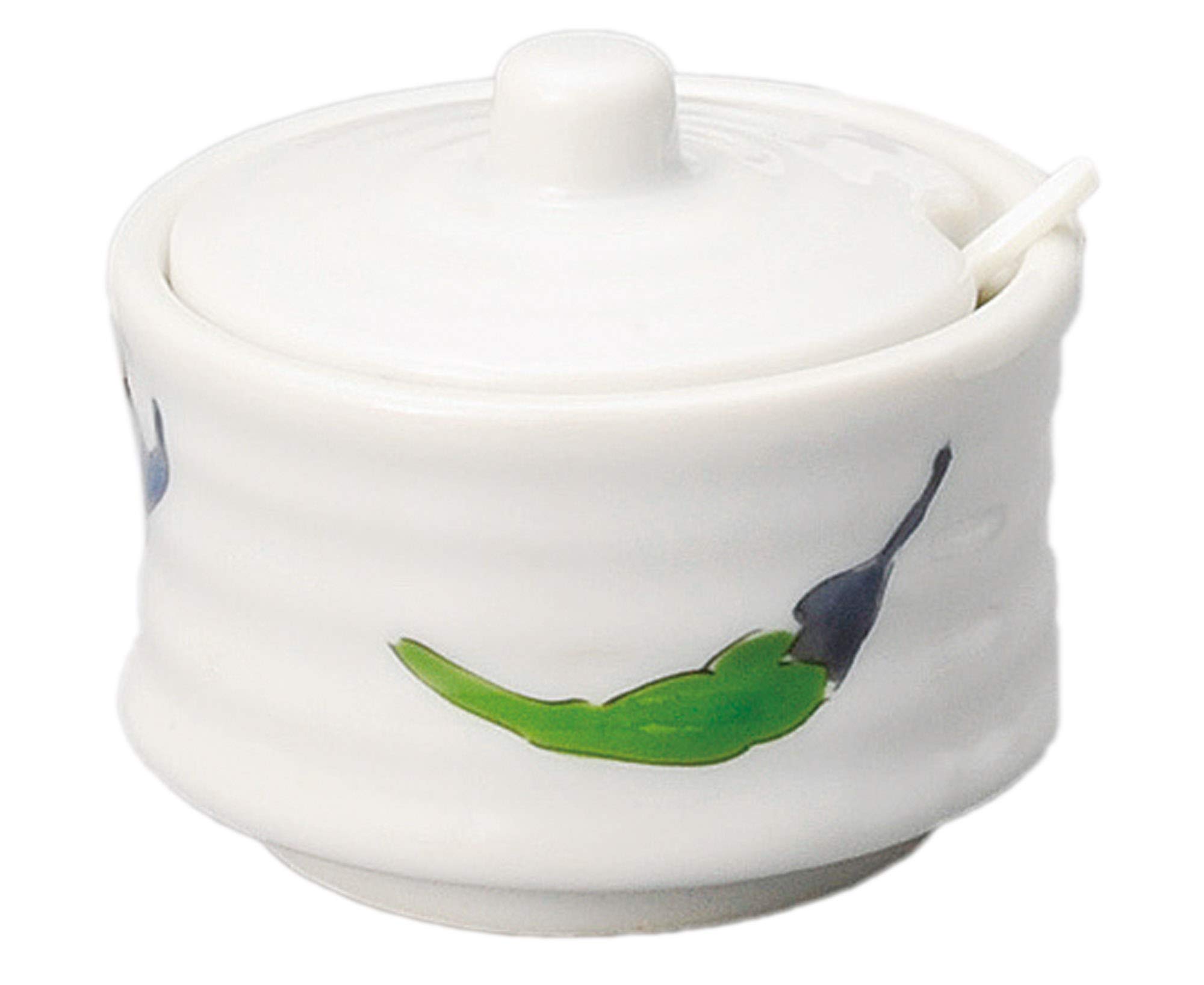 美濃焼 Mino Yaki 37608234 Spoon, Commercial Use, Made in Japan, 2.6 x 2.2 inches (6.5 x 5.5 cm), Includes Pepper and Spicy Pepper (Plazaji)