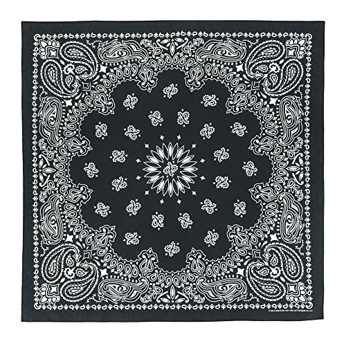 CTM® Unisex Cotton Giant-Danna 35 Inch Large Bandanas, Black