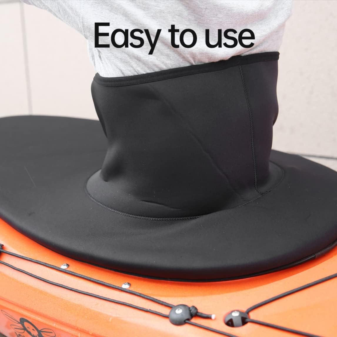 Waterproof Kayak Spray Skirt for Cockpit, Black Kayaking Accessory for Water Sports Protection