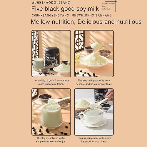 Miniatura 5 de Leche de soja Cereal Nutrition Breakfast 17.64 oz Leche de soja negra en polvo (17.6oz.) Leche de soja negra en polvo