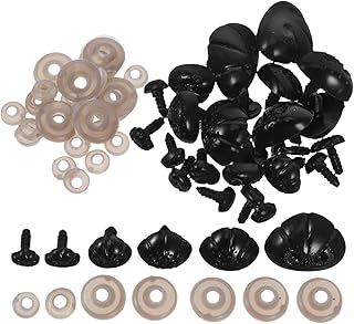 MUELODSIC 30Piezas Narices de Plástico Manualidades Accesorios Seguros con Arandelas Muñecas y Animales de Peluche Bricolaje Creativo Plástico Duradero