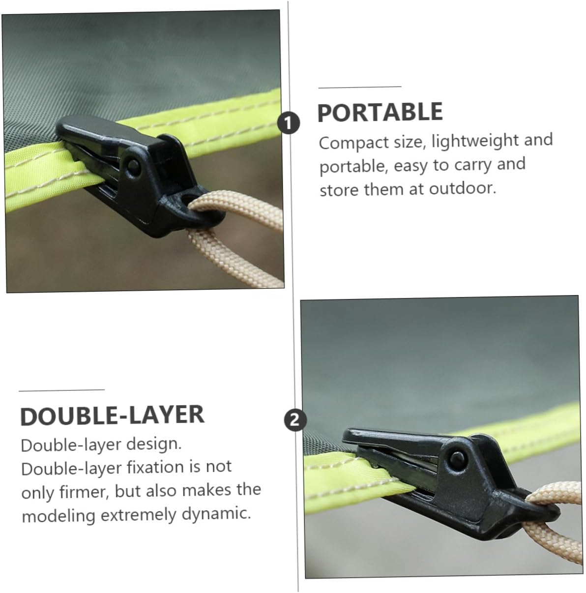 ABOOFAN 100pcs Outdoor Camping Tent Clips Heavy Duty Tarp Fasteners for Hiking Fishing Fixation for Tarps Canopies Car Covers Easy to Install Portable