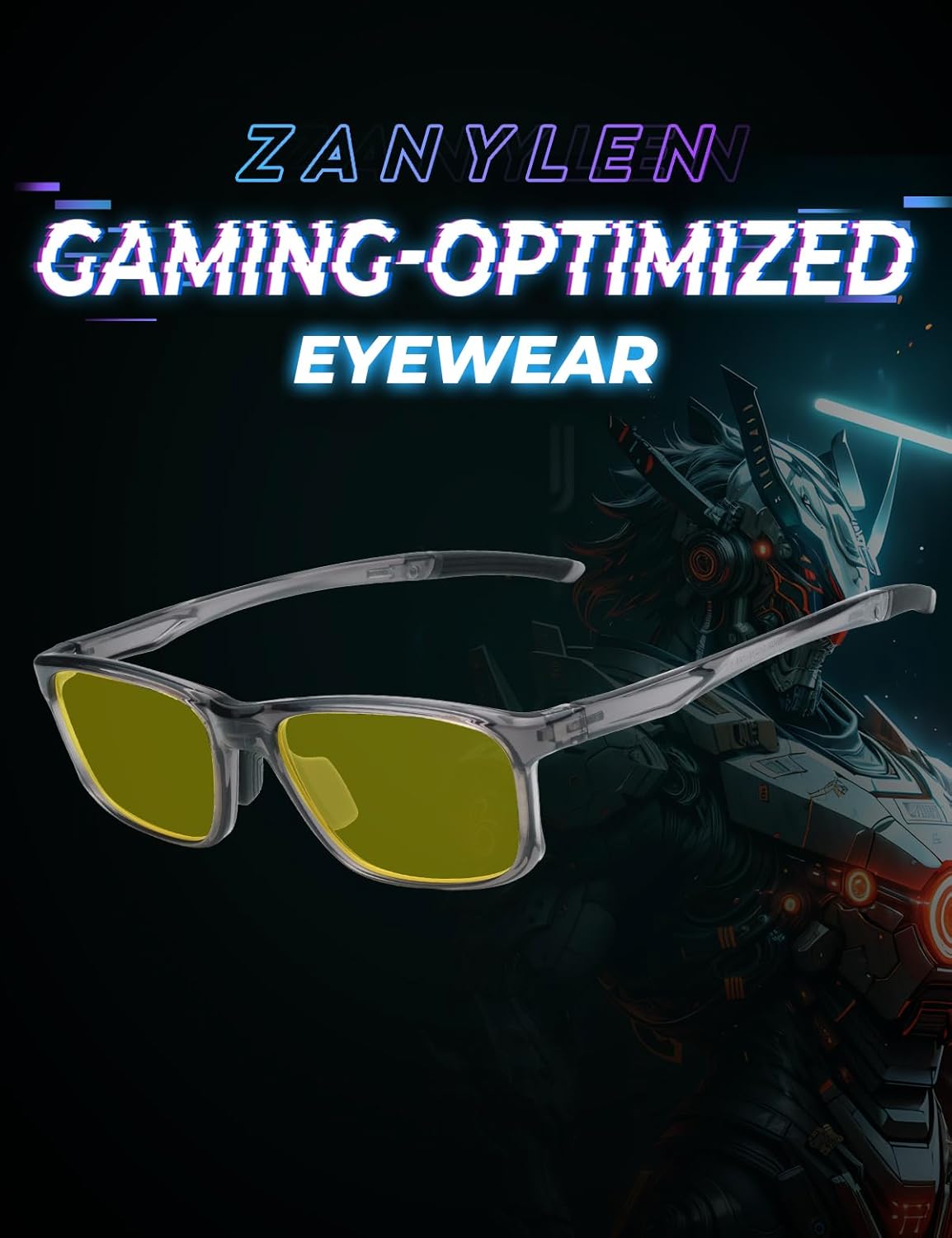 ZanyLen Blue Light Blocking Computer Screen Glasses | Gaming Glasses | Anti Eye Strain Protection for Men and Women