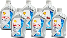 Kit Troca 6 L Oleo Motor Sae 5w30 Shell Helix Hx8 Api Sp Sintetico Ilsac Gf-6a