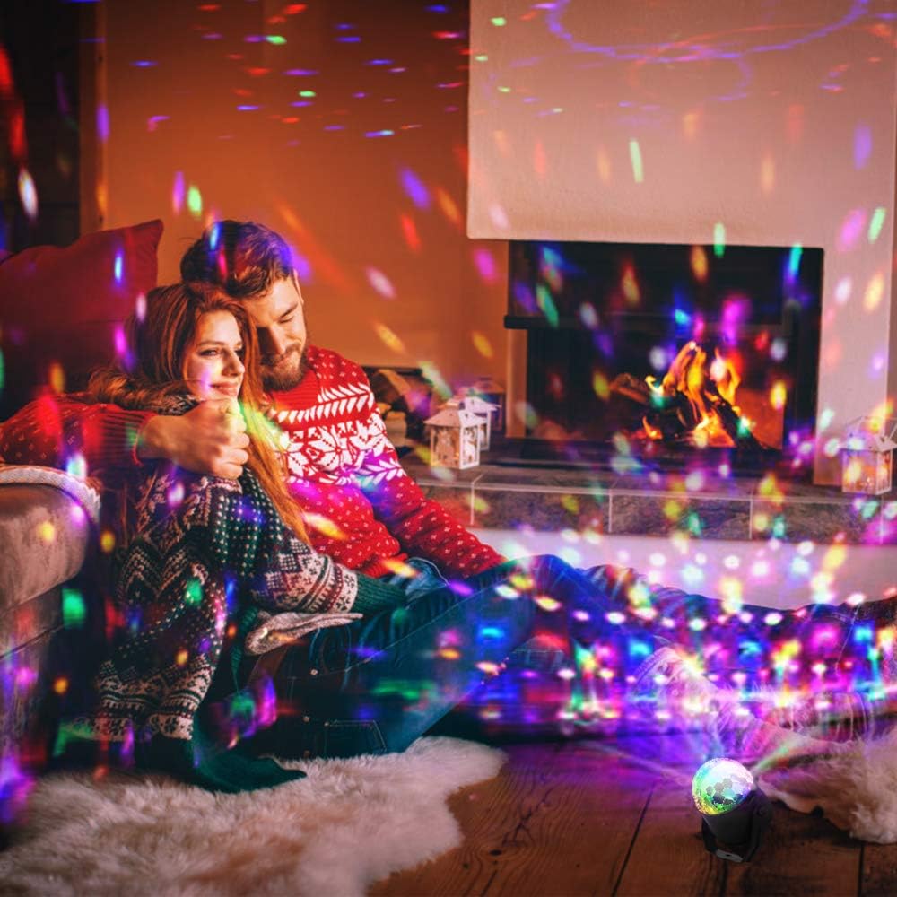 Fu Store Party Lights Disco Ball Strobe LED Stage Light Sound Activated RGB Christmas Light with Remote Control 7 Modes for Home Dance Party Birthday Bar Karaoke Christmas Wedding Show Club Pub