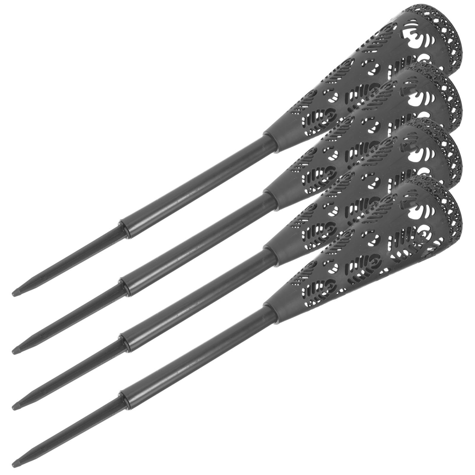 Jarrón cónico de plástico STOBAZA para tumbas pack de 4 floreros con punta para césped en cementerio