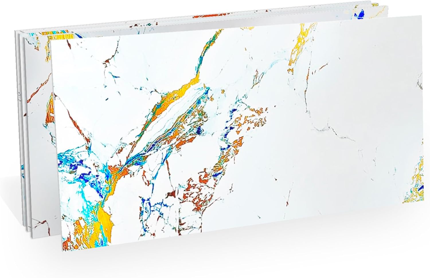 PVC Wall Panels 24x48 in – Golden Ice – Waterproof Decorative Wall Panels for Bathroom, Shower & Kitchen – Pack of 4