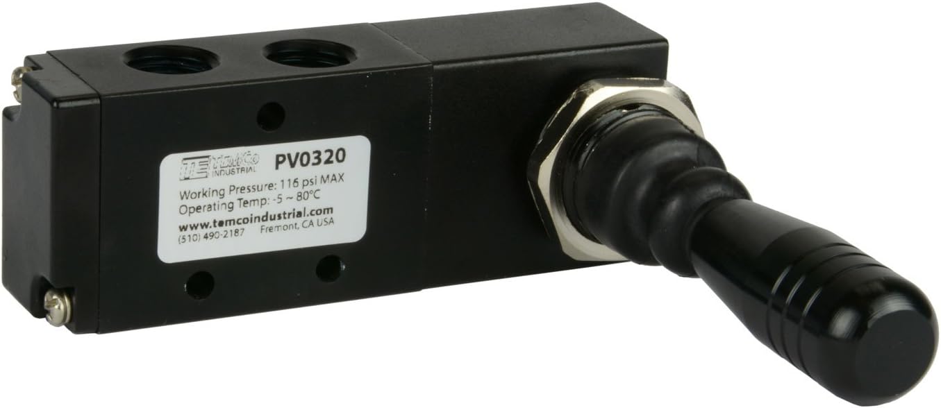 Spring Return Lever Pneumatic Air Control Valve 5 Port 4 Way 3 Position 1/4" NPT