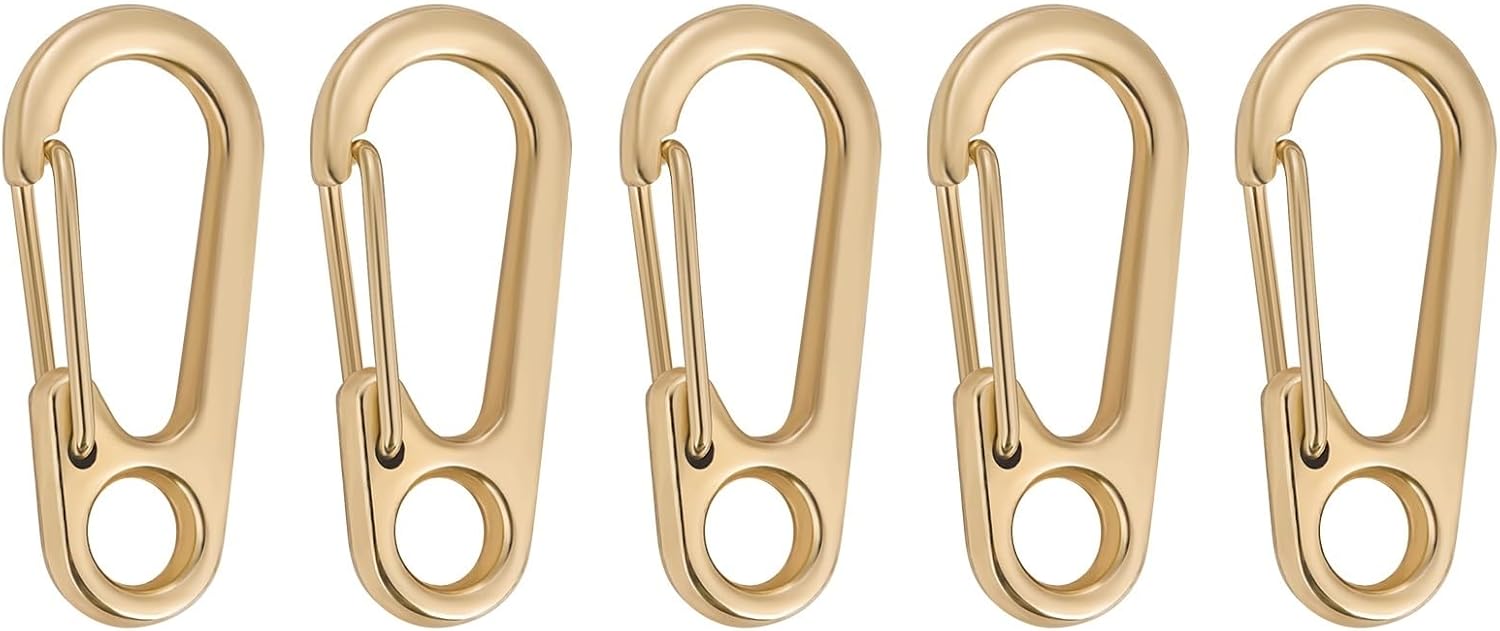 Snap Clips Snap Hooks 5/10/20pcs Lobster Clasp Buckle Keychian Mini s Outdoor Camping D-Ring Buckles Alloy Spring Keychains Clips(Light Gold,5PCS)