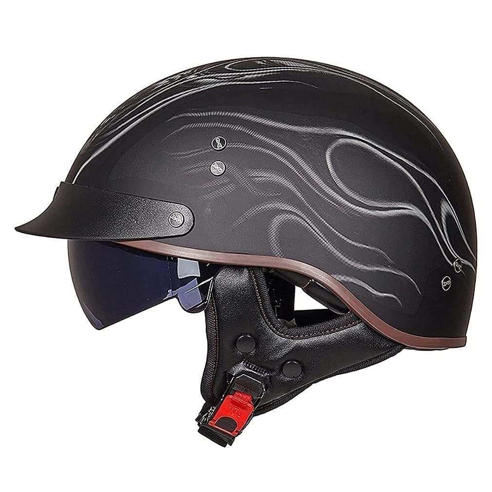 Otwarty kask motocyklowy, czapka baseballowa z daszkiem przeciwsłonecznym, dla dorosłych, mężczyzn i kobiet, skuter, motorower, chopper, street cruiser, homologacja DOT/ECE(10,L(59~60CM))