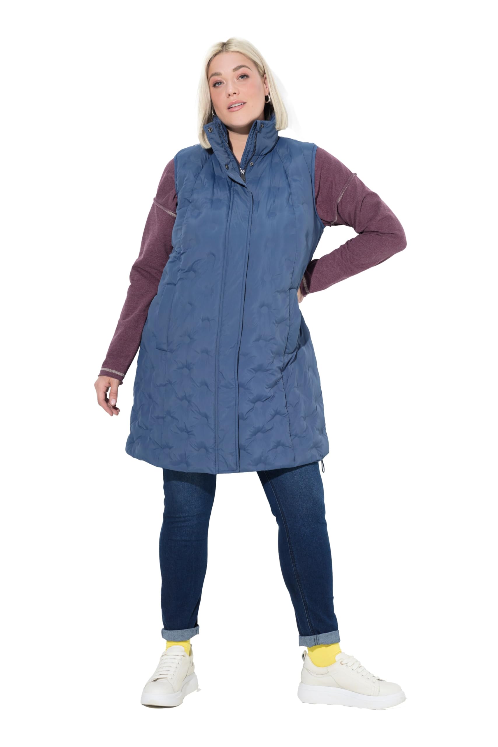 Ulla Popken Damen große Größen Übergrößen Plus Size HYPRAR Laserstepp-Weste, A-Linie, Stehkragen, recycelt 840773