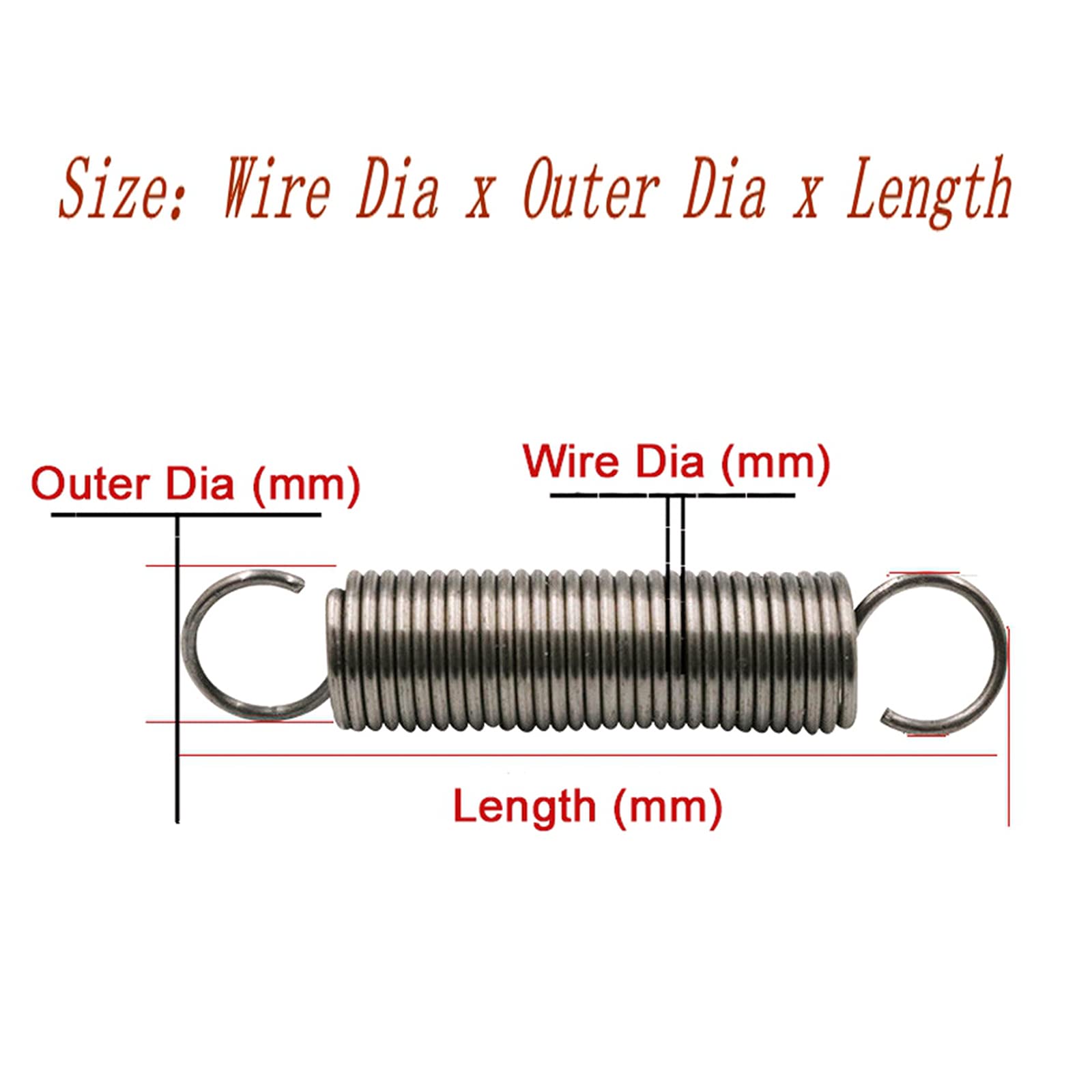 Ressort De Tension D'extension, Ressort Hélicoïdal, Crochet En S