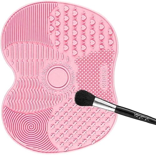 Generic 1pcs Makeup Brush Cleaning Pad Makeup Cleaning Pad Scrubber (Pink)
