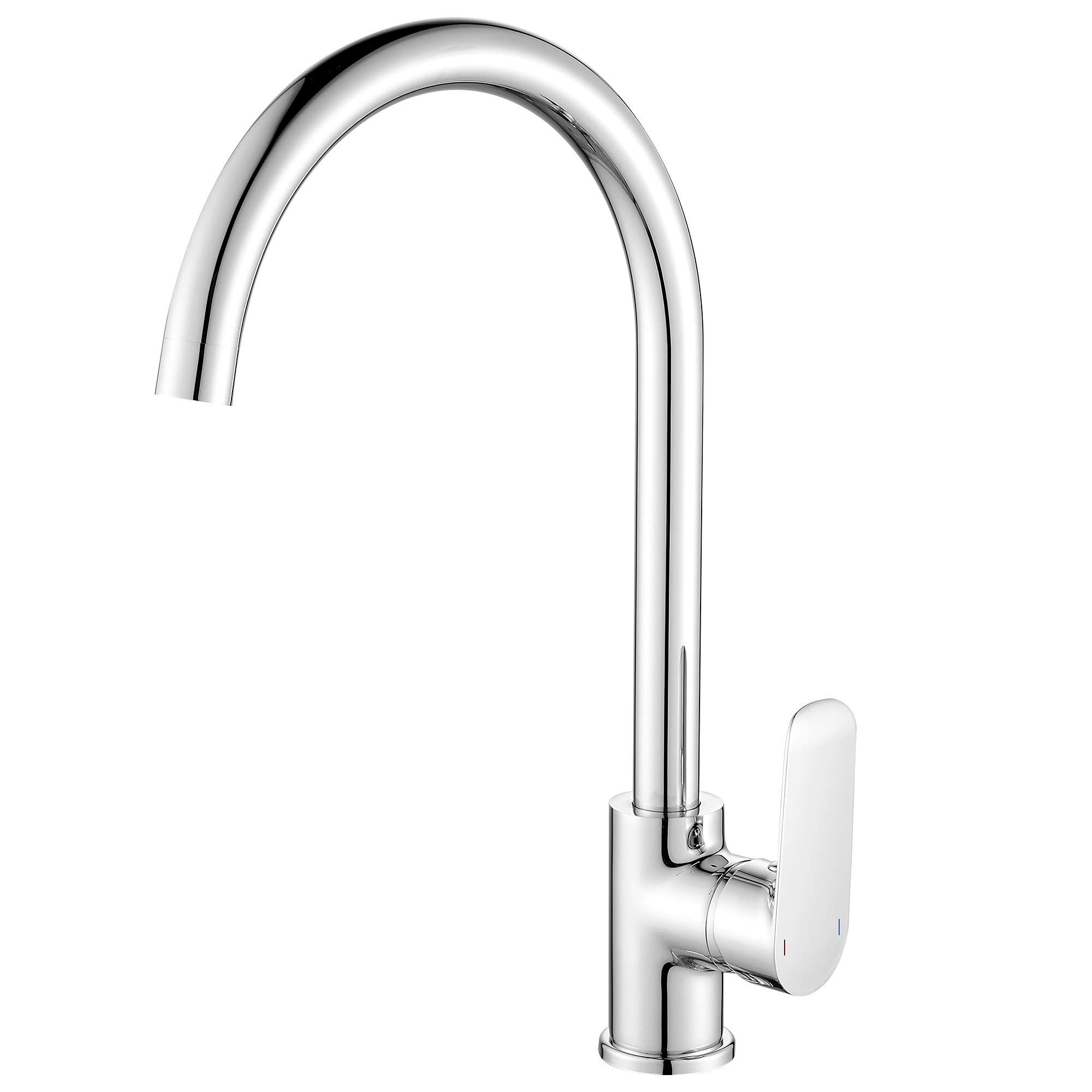 HoomtaookKitchen Taps Mixer Single Handle Stainless Steel 360° Rotatable Hot and Cold Kitchen Sink Faucets Chrome Finished Brass Body with Adapter for 3/8" and 1/2"