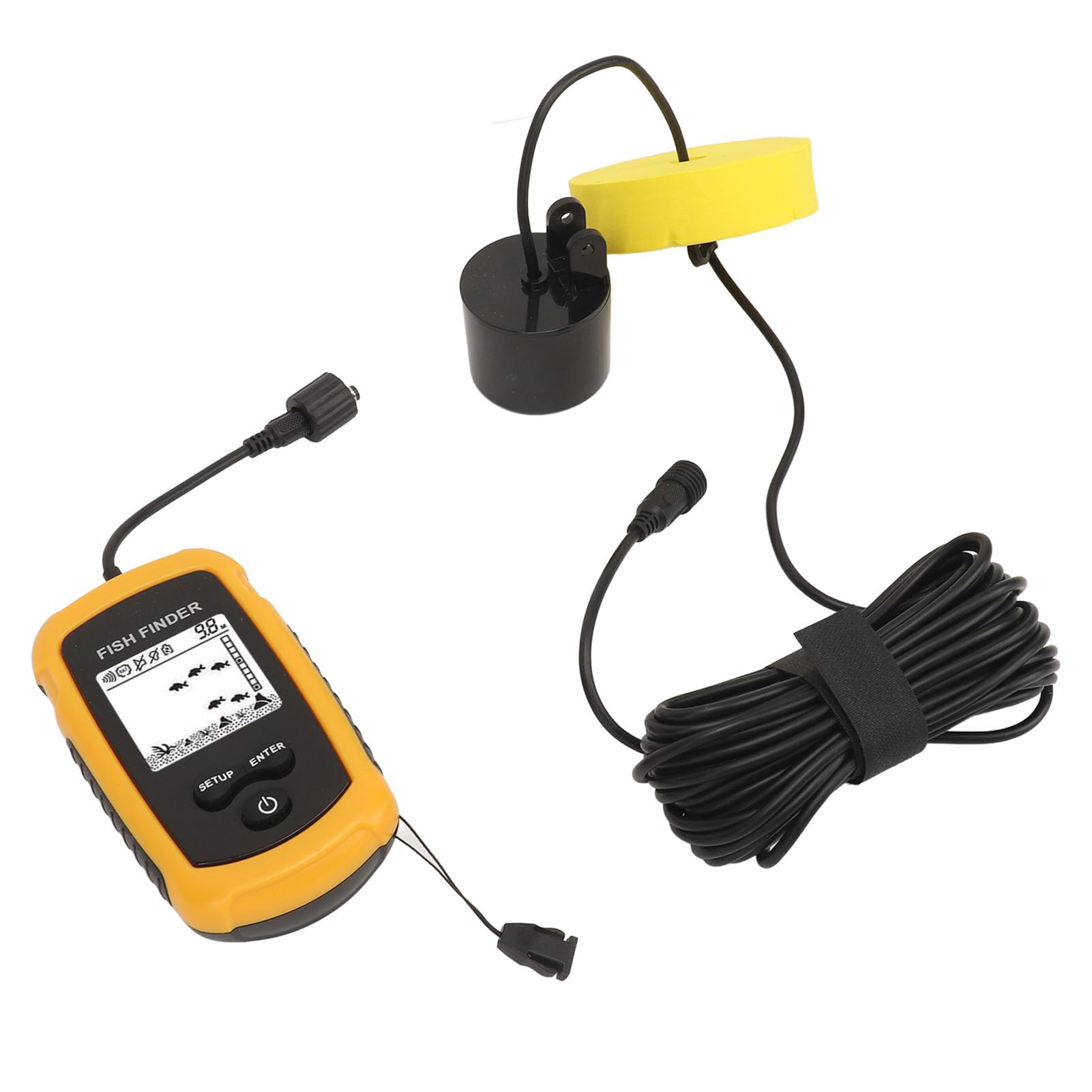 Kadimendium Ecoscandaglio Portatile per Pesci con Display LCD, Ecoscandaglio Portatile per gli Appassionati di Pesca