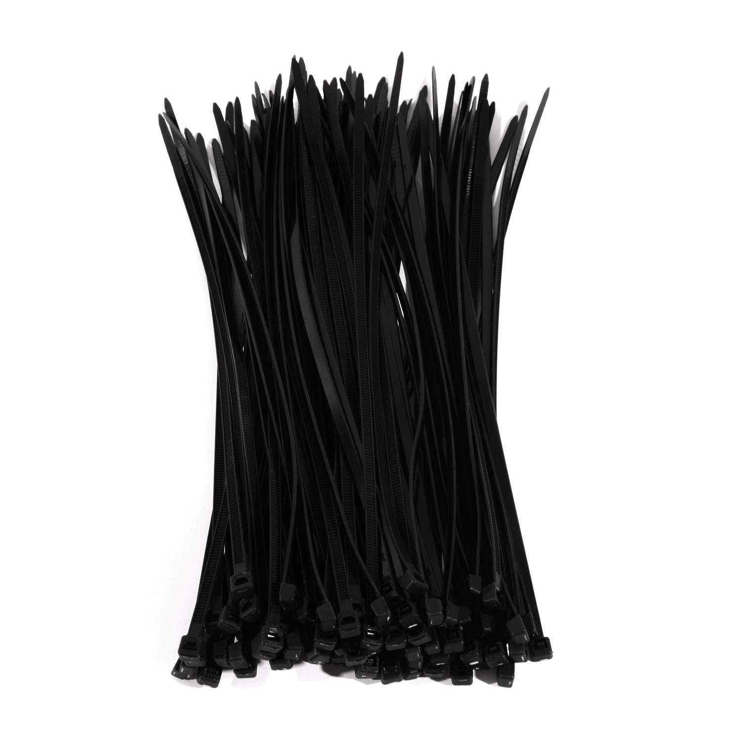 100 Pcs 8 Inch Heavy Duty Cable Ties Garden Fencing Ties Self Locking Zip Ties (Black)