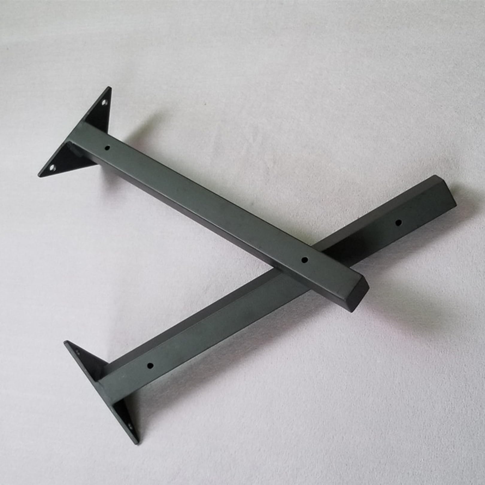 2 Piezas Soportes de Estante de Metal,Pesado Escuadra para Estanterías Flotante,Soportes de Estantería angulares resistentes para colgar en la pared,con Tornillos,Negro (45cm)