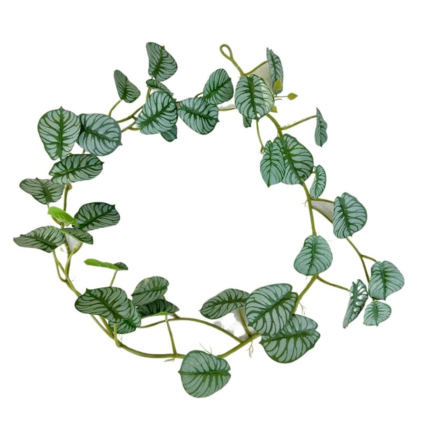 2pcs1.8m Artificial Lens Leaves Silk Plants Vines Floral Auditorium Decoration Simulation Leaf Green Plant Vine(Kotokoto Kano)