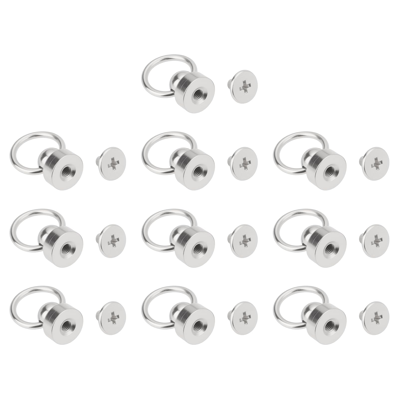 LT Easiyl 20Pcs Leather Bag Chicago Screw Stud Rivet Accessories 9mm Base 13mm Ring,Silver