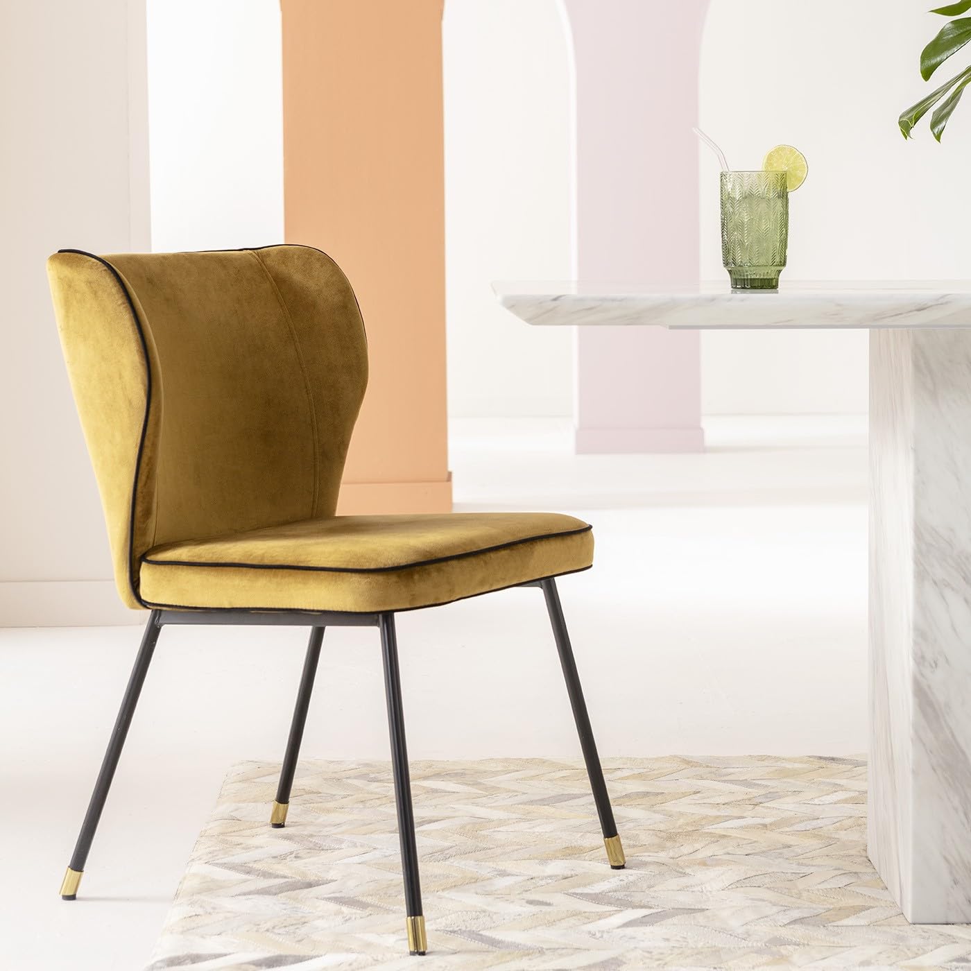 Amazon｜KARE カレ 正規品 イリーナ ダイニングチェア イエロー