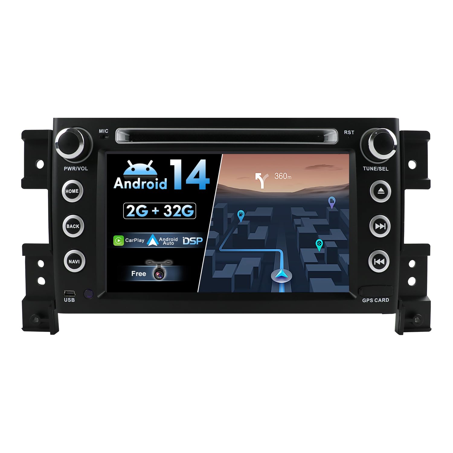JOYX 7 Inch Android 10 Car Stereo Head unit, Suzuki Grand Vitara 2005-2018, 2G+32G, Free Backup Camera, Microphone, GPS, WiFi, 4G BT5.0, Steering Wheel Control, DAB, Carplay