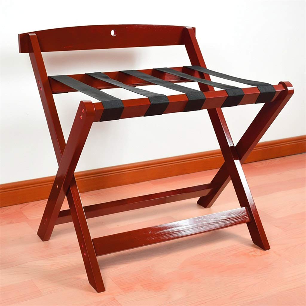 Porte-bagages d'hôtel pliable en bois de qualité pour valise et chambre lot de 2