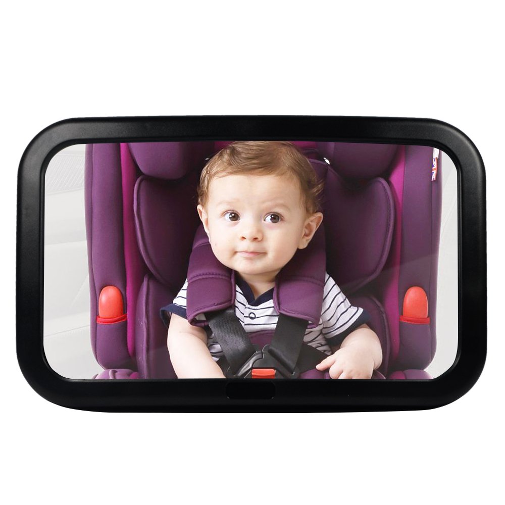Nigecue Baby Car Mirror 360°adjustable Car rearview mirror 29.8x 18.7 cm Large Convex Mirror