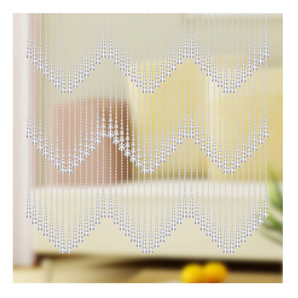 KLerDH Beaded curtains, Bead Curtain Acrylic Closet Doors Panels Room Dividers Screen Backgrounds For(White,W 39.4)