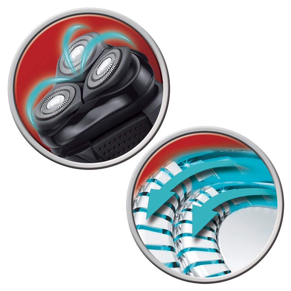 Remington Afeitadora Rotativa Power Series - Máquina de Afeitar con Cable, Cuchillas de Acero de Precisión, Cabezal Pivotante, Cortapatillas, Protector de Cabezal - PR1330