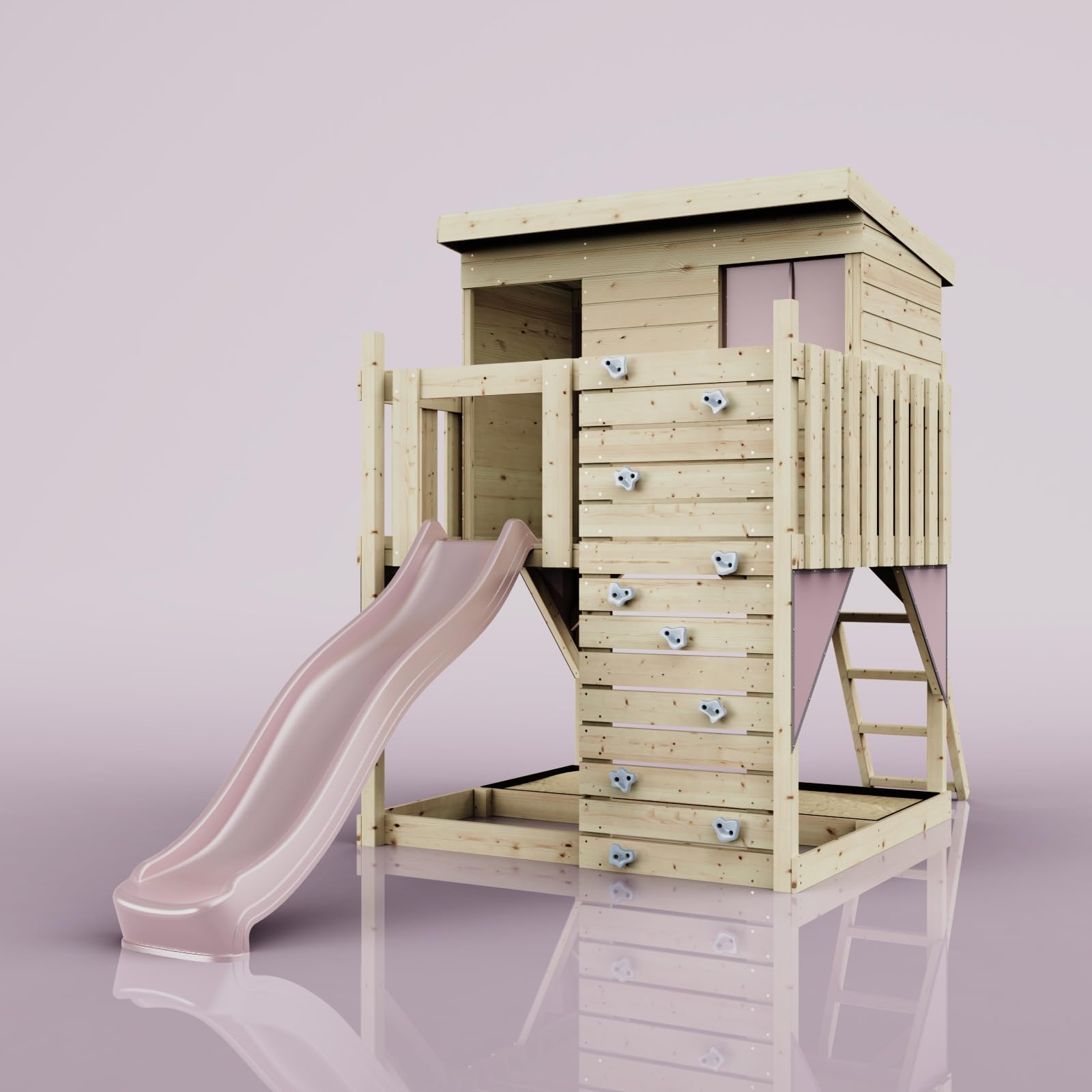 PolarPlay Stelzenhaus Polarstern aus Holz in Rosa