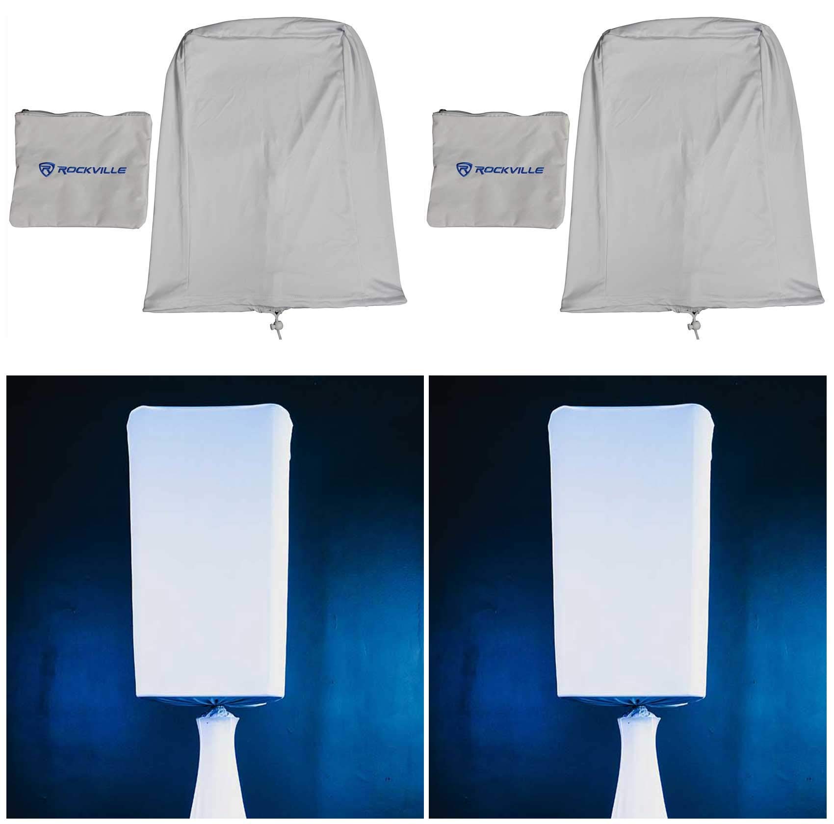 (2) Rockville RSC128W White 12 inch PA DJ Speaker Cover Scrims 4 Wedding Church Club