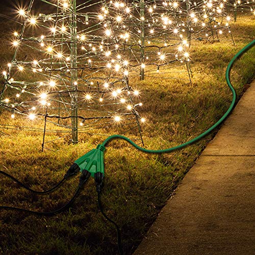 Kasonic 50 Ft Extension Cord With 3 Outlets, Ul Listed 16/3 Sjtw 3-Wire Grounded, 13A 125V 1625W For Indoor/Outdoor Use - Green #TOP5