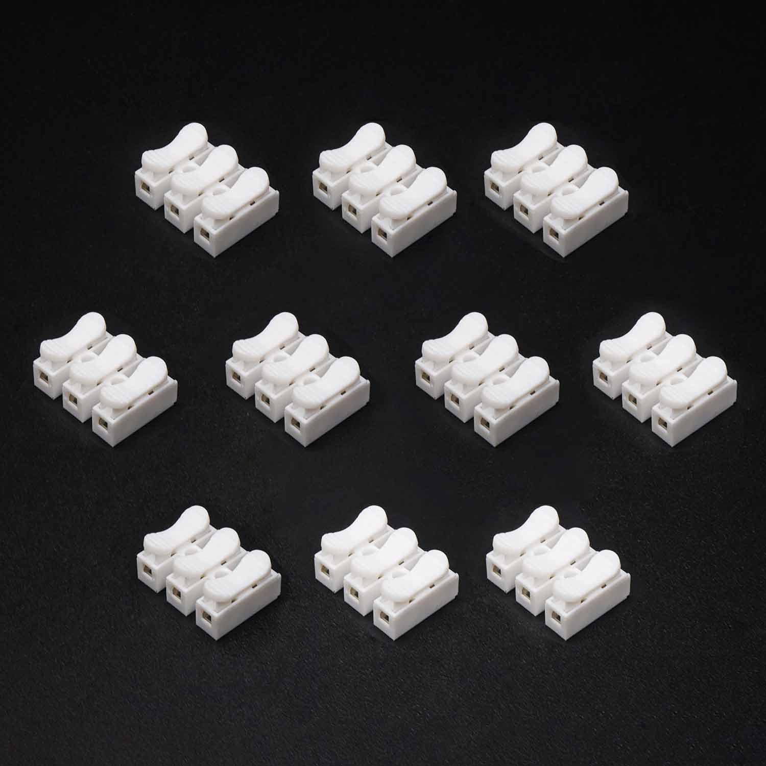 Electronic Spices Pack of 10 CH3 Quick Cable Clamp Terminal Block Connector Spring Wire Connection Spring Cable clamp-image-3