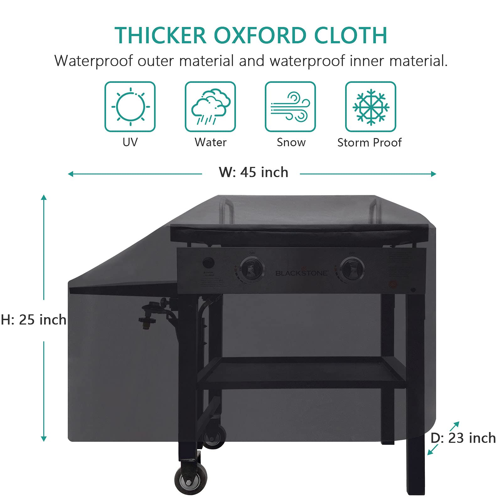 NettyPro Housse De Protection Pour Barbecue Blackstone De 71,1 Cm Avec étagère Simple, Imperméable Et Résistante à 2 Brûleurs, Housse De Barbecue à Gaz Pour Blackstone 71,1 Cm, Noir