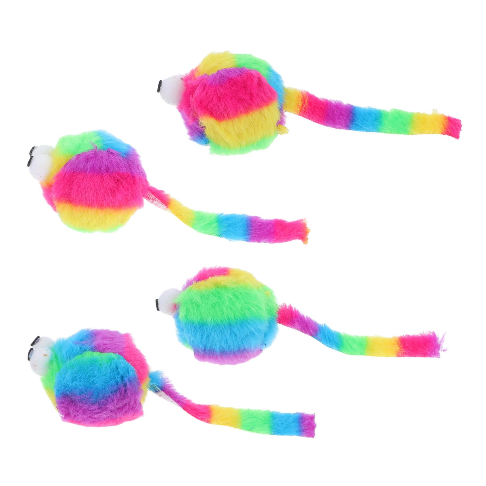 ifundom 4pcs Cat Realistic Fuzzy Mice for Indoor Cats Soft Chew for Training and Self Entertainment Durable Pet
