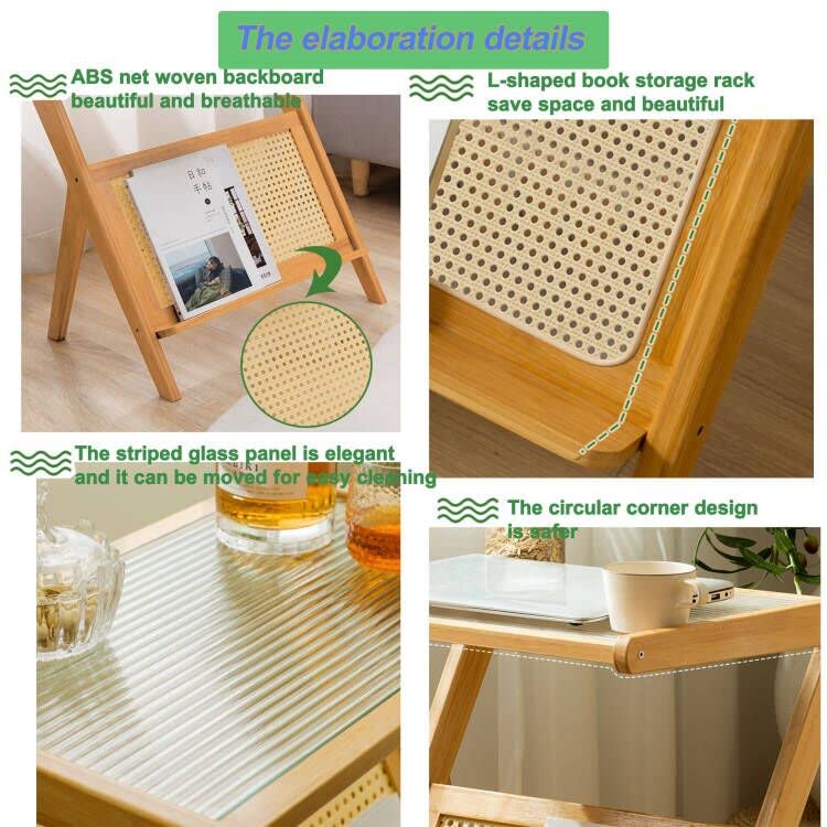 Amazon.co.jp: エンドテーブル、Z字型サイドテーブル 収納テレビトレイ