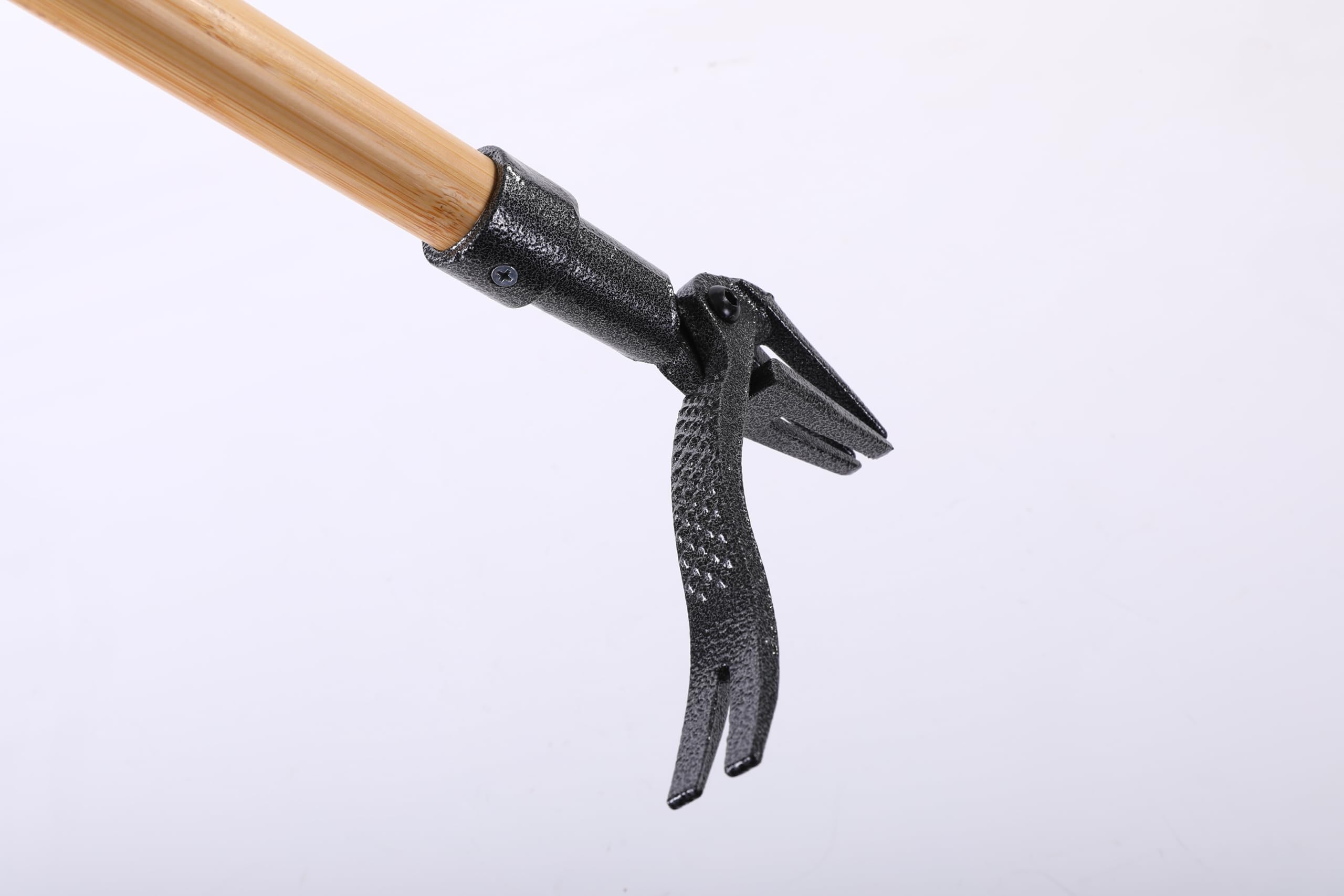 Deshierbe 110 cm + 1 par de guantes de protección contra cortes – Extractor de malas hierbas con mango largo y garras de metal, herramienta de jardín