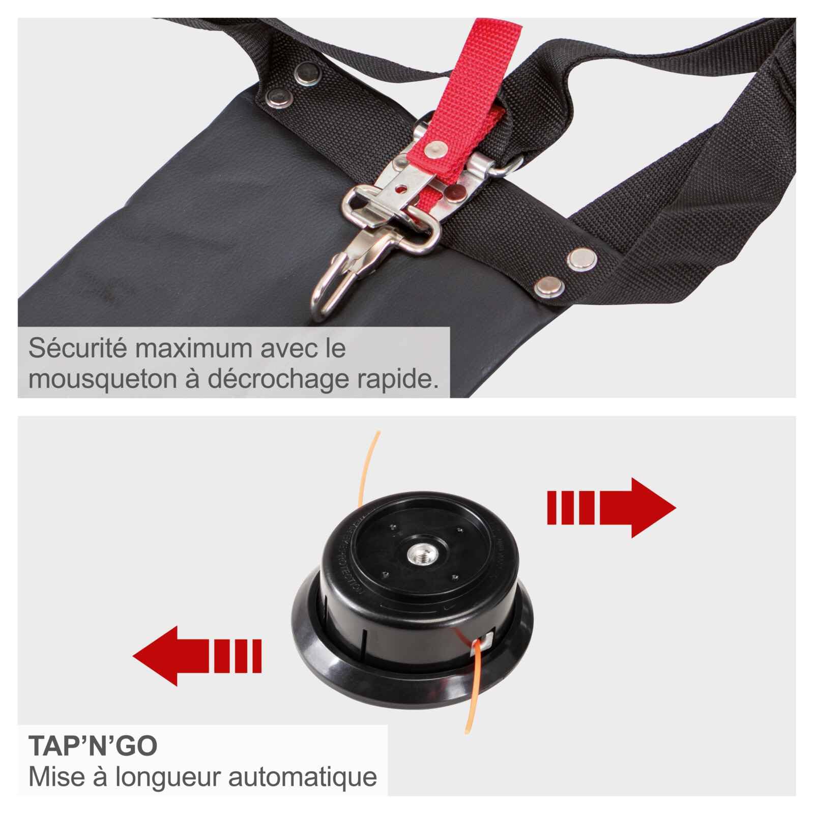 Scheppach Débroussailleuse Thermique MFH5200-4P | Rotofil | Moteur 2T de 51,7cm3 | 4en1 Débroussailleuse, Coupe-Bordure, Taille-Haie, Elagueuse | Tap'n'go | avec Attache Rapide et Sangle