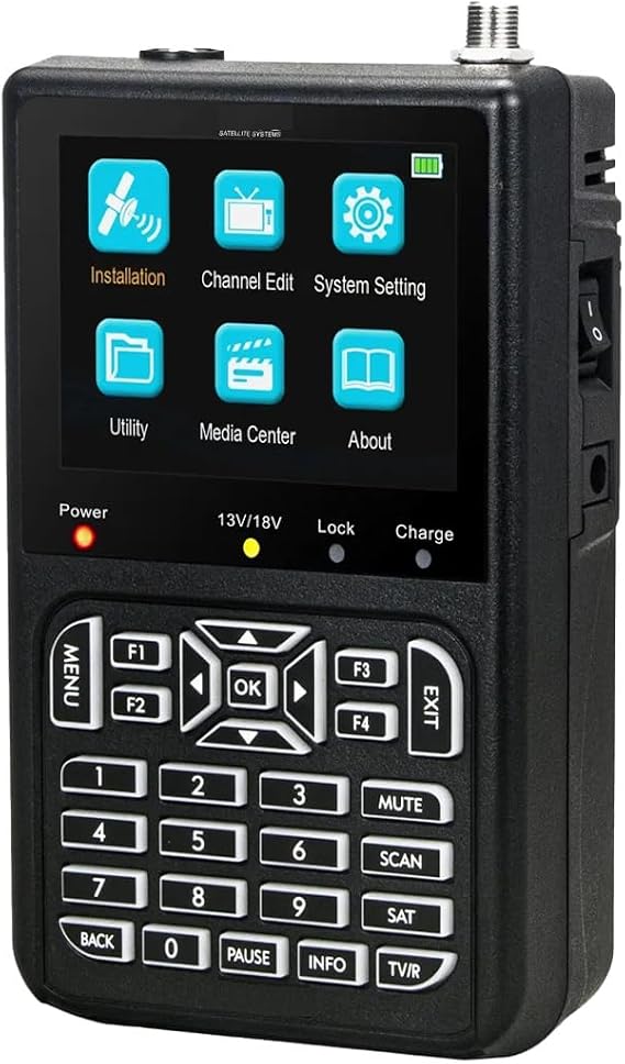 TC-MAG-2100 DVB-S/S2 HD Uydu Sinyal Yön Bulucu, 3.5 inç LCD Ekranlı, Canlı İzleme Sinyal ölçme Yön Bulma Özellikli, Şarjlı Askılı Taşınabilir
