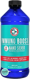 Be Smart Get Prepared Nano Silver Immuno Boost - 16 oz - Daily Immune Supplement for Family - Gluten Free, Vegetarian - Made in USA