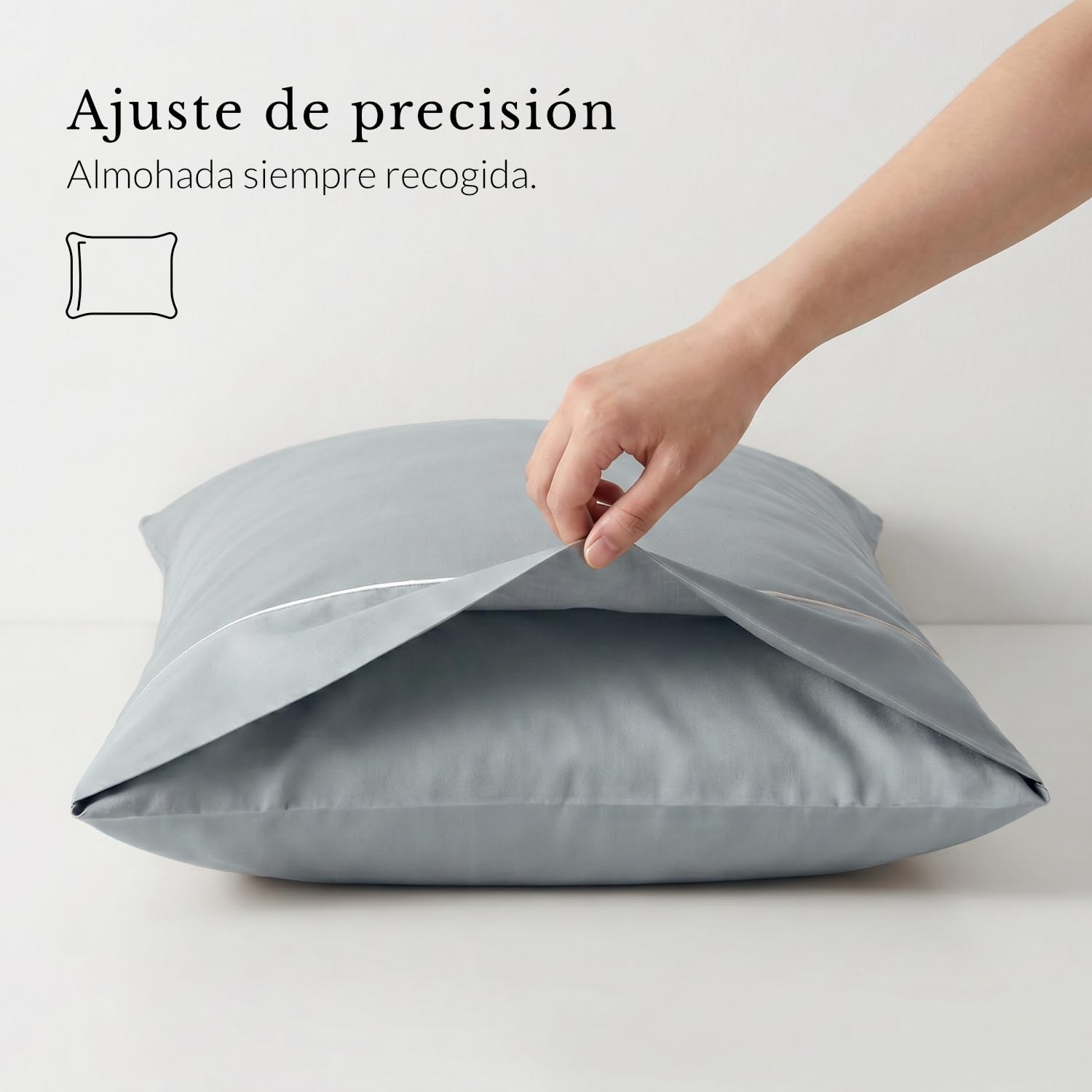 Flow Juego de Sábanas 150x200cm, Azul | 4 Piezas, 100% Algodón Percal 180 Hilos, Sábana Bajera Ajustable 150cm, Sábana Encimera 150cm + 2 Fundas Almohada