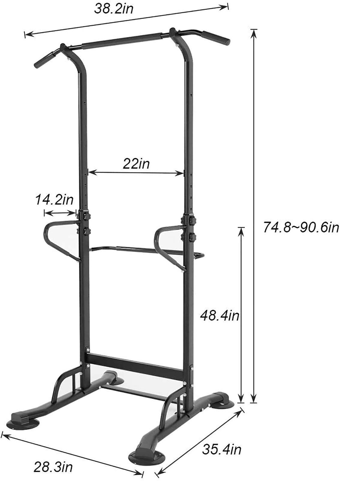 Multifunzione Pull Up Chin Up Dip Station Per Palestra Casa Attrezzatura Il Fitness Forza Barra Trazioni,Impugnature Push-Up, Allenamento Per Tutto Il Corpo,Dimensioni Regolabili