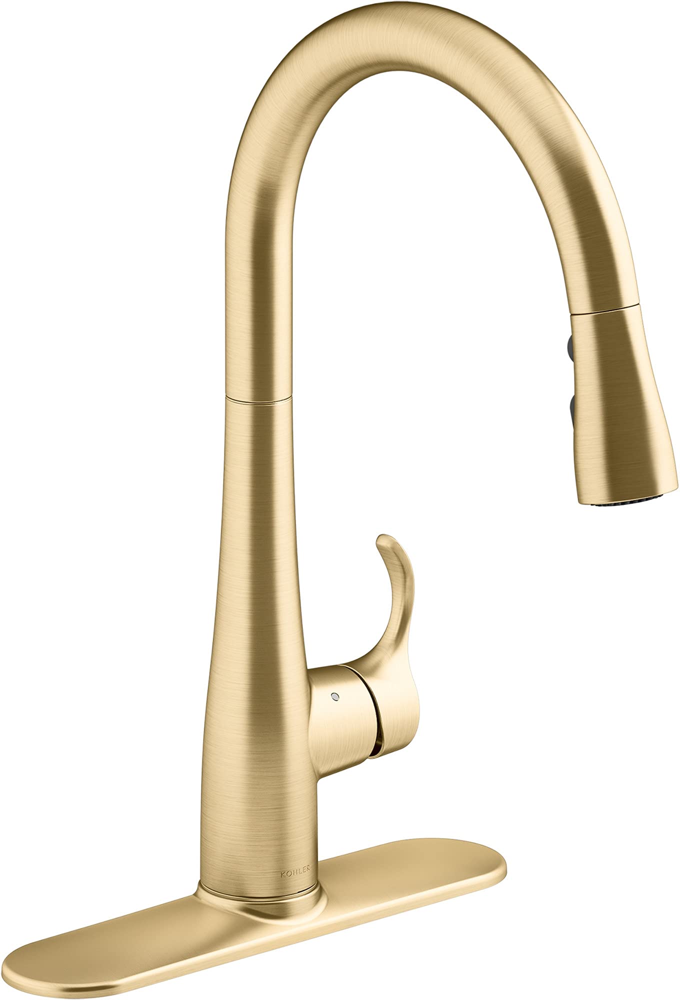 Kohler 22036-2MB Simplice Touchless Pull Down Kitchen Faucet, Kitchen Sink Faucet with Pull Down Sprayer, Vibrant Brushed Moderne Brass