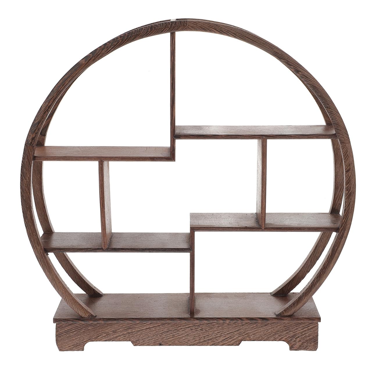 SUPVOX Chinese Wooden Display Stand Solid Wood Assemble Display Rack Rosewood Storage Shelf Crafts for Home Office Organizer (Without Ornaments)