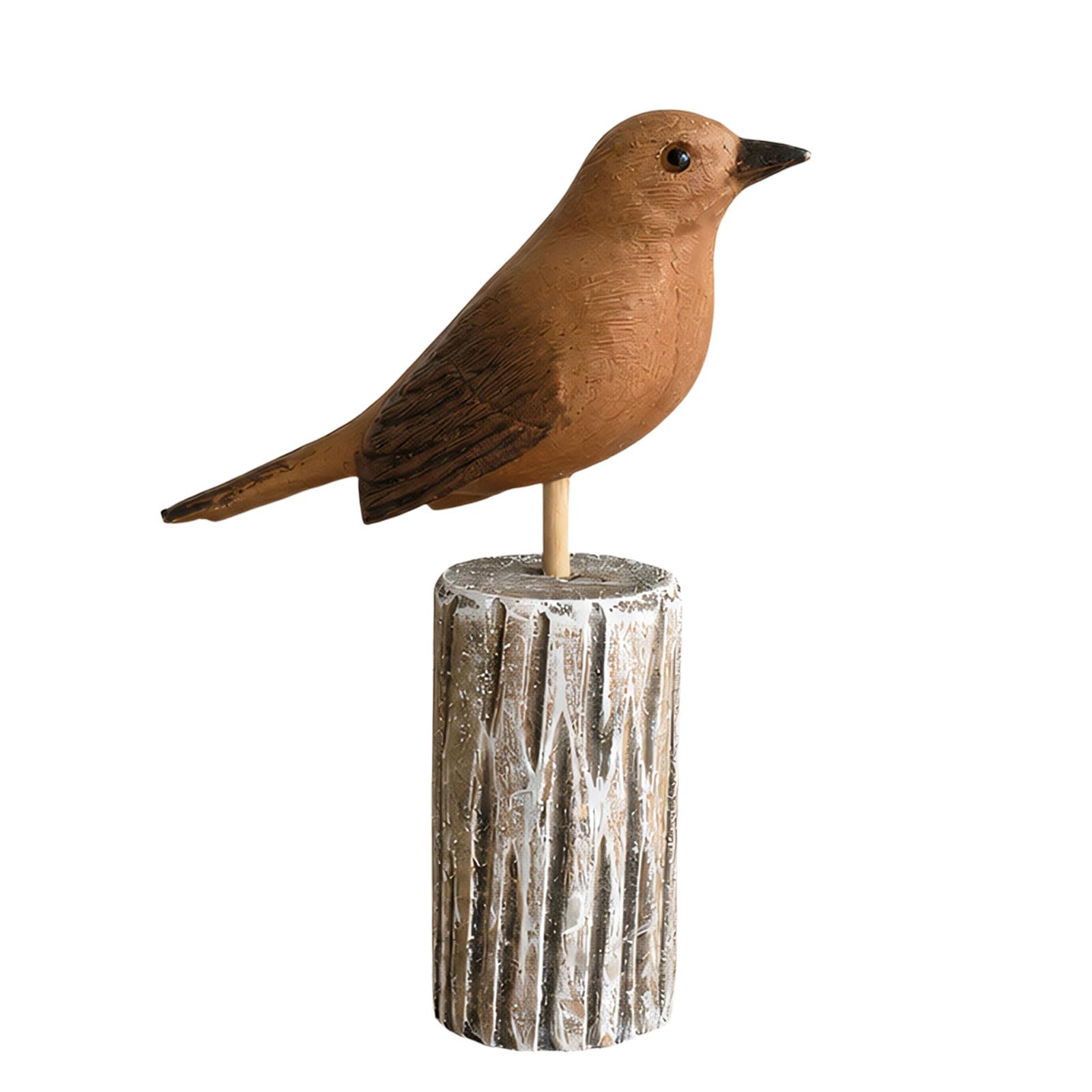 PANGBOER Coastal Theme Wooden Bird Figurine Elegant Mediterranean Styles Miniature Bird Statue Collectible Ornament for Home Decors Wooden Animal Figurines