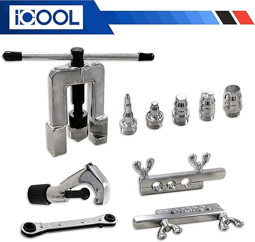 Miniatura 2 de ICOOL Kit de herramienta de abocinación simple y kit de herramientas de estampado, herramienta de abocinación de línea de freno con llave de