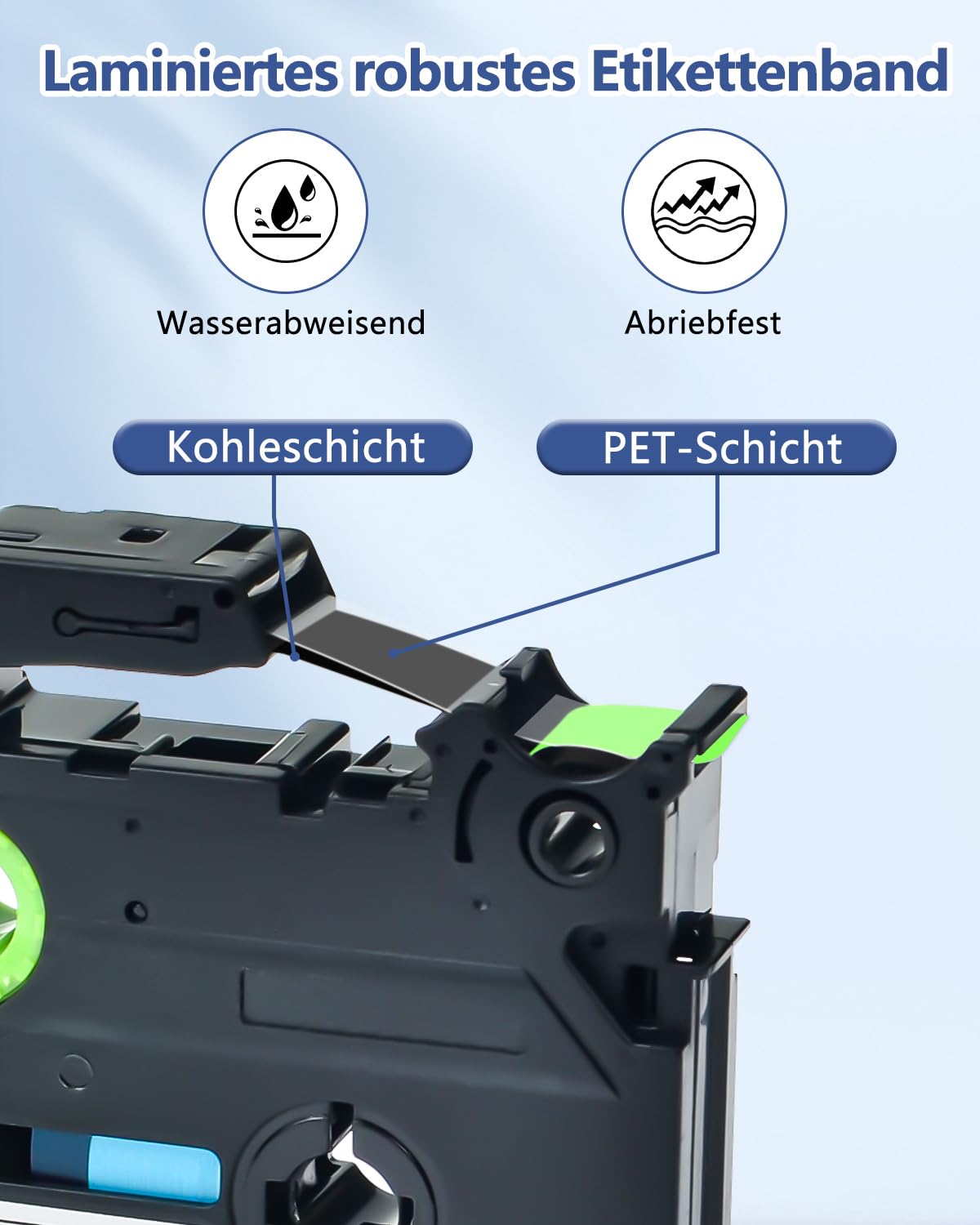 Cruxer 10er-Pack Kompatibel mit Ptouch TZeD51 24 mm Schwarz auf Grün | TZe-D51 Laminiertes Etikettenband Ersatz für P-touch PT-D600 E500 H500 P710BT 1400 9200DX P750W Etikettendrucker