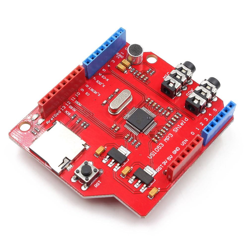 VS1053 VS1053B - Scheda di sviluppo per lettore MP3 audio stereo con slot per schede TF, interfaccia SPI, uscita cuffie e microfono, compatibile con UNO/MEGA